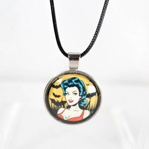 Retro Horror Bats & Pinup Charm Necklace – Limited Edition Gothic & Pinup Aesthe